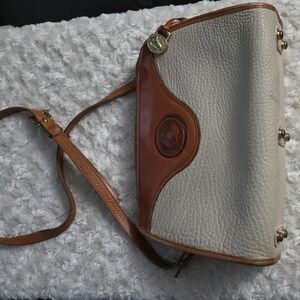 Dooney and Bourke Shoulder Bag Crossbody Cream & Brown Vintage Pebbled Leather